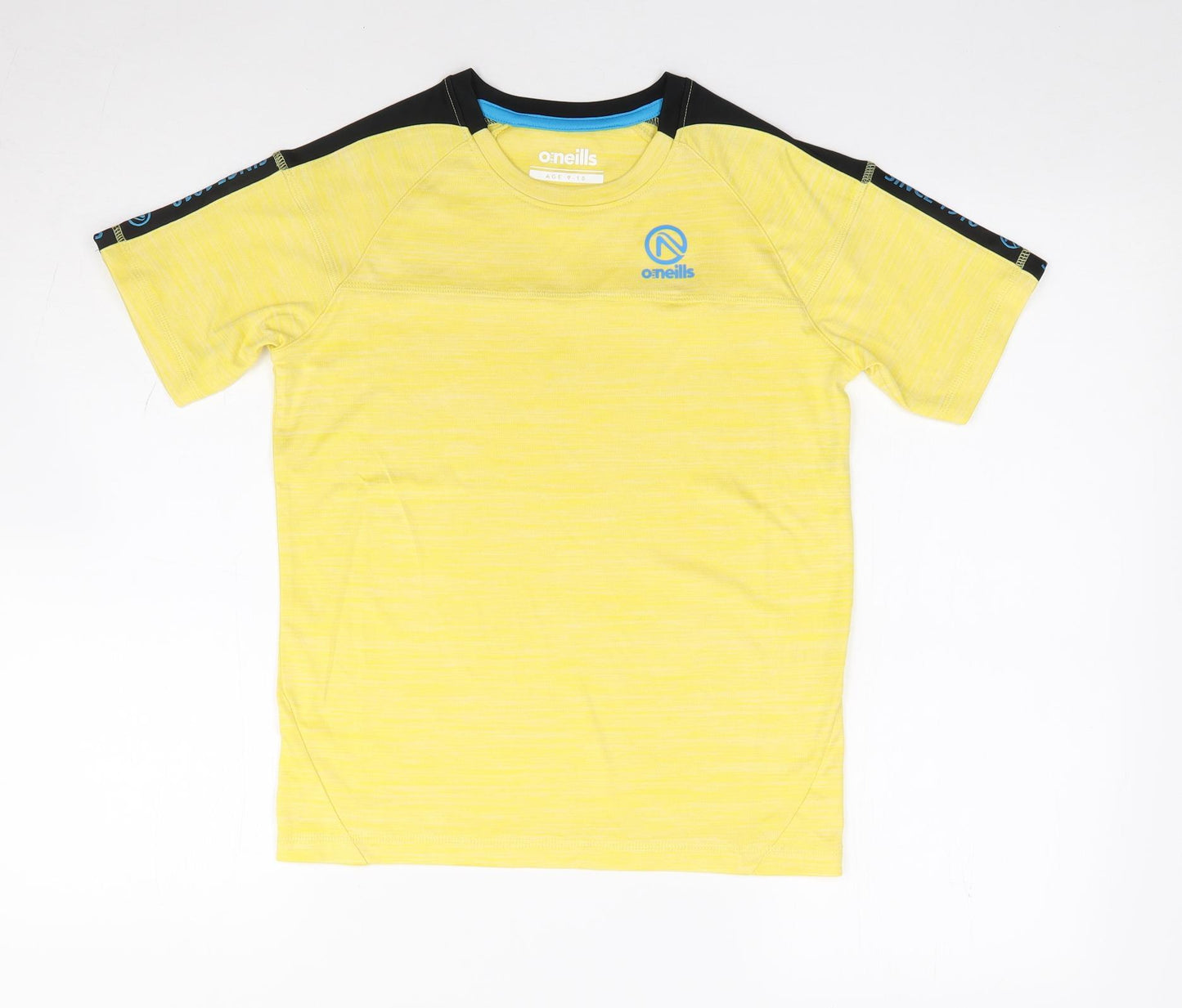 O'Neills Boys Yellow Polyester Jersey T-Shirt Size 9-10 Years Crew Neck Pullover