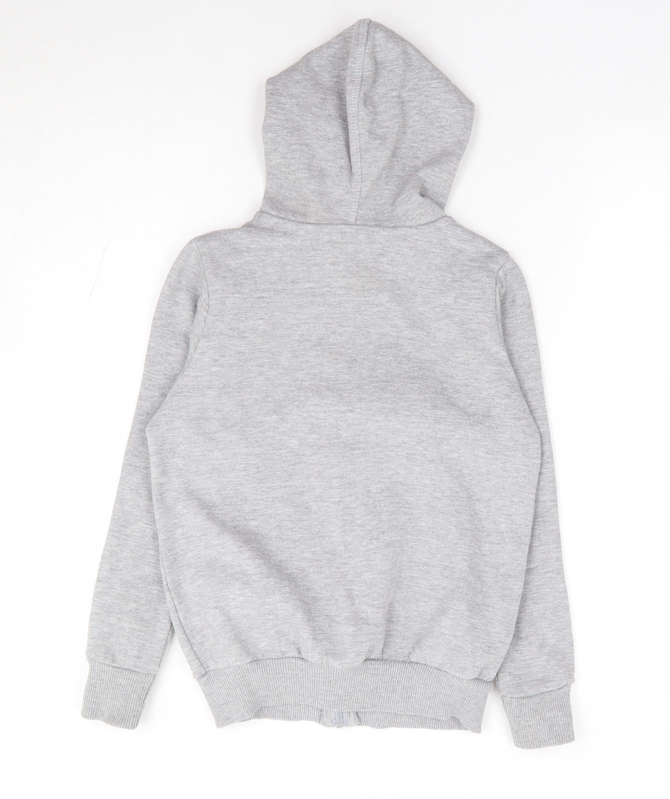 Umbro Boys Grey Cotton Full Zip Hoodie Size 7-8 Years Zip