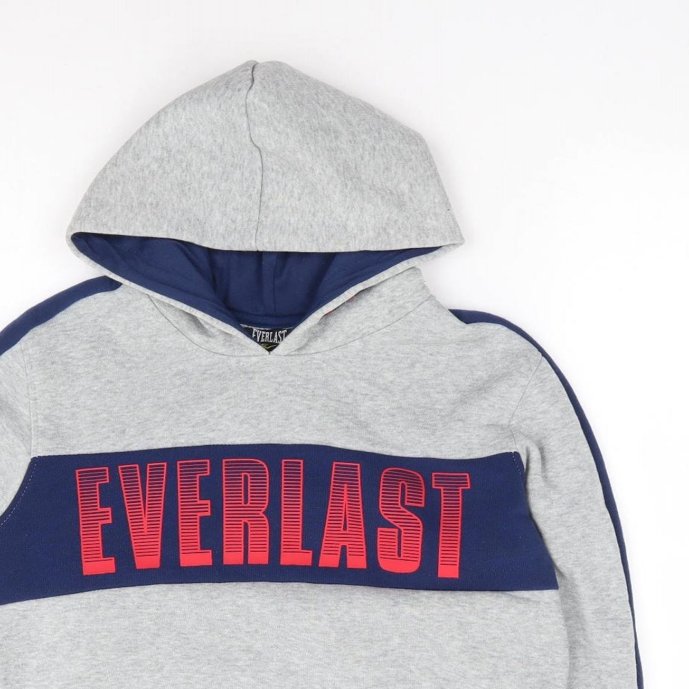 Everlast Boys Grey Polyester Pullover Hoodie Size 13 Years Pullover