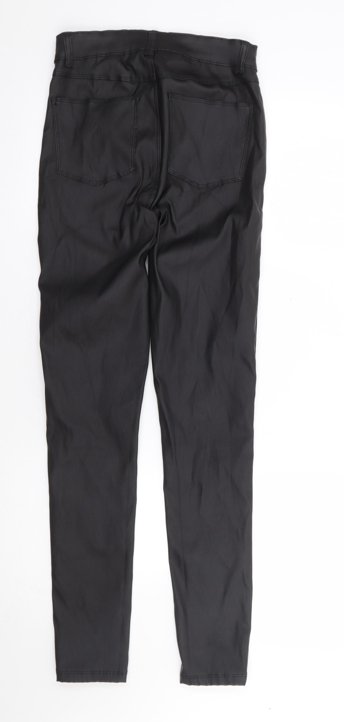 Primark Womens Black Polyester Trousers Size 6 L29 in Regular Zip