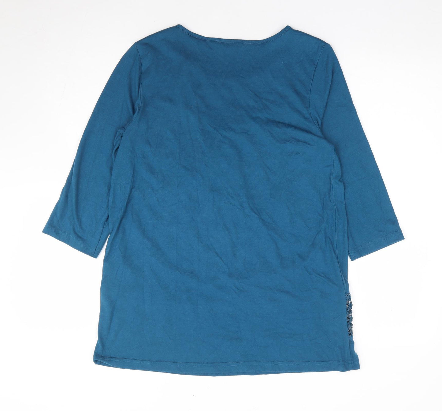 George Womens Blue Polyester Tunic T-Shirt Size 12 Round Neck
