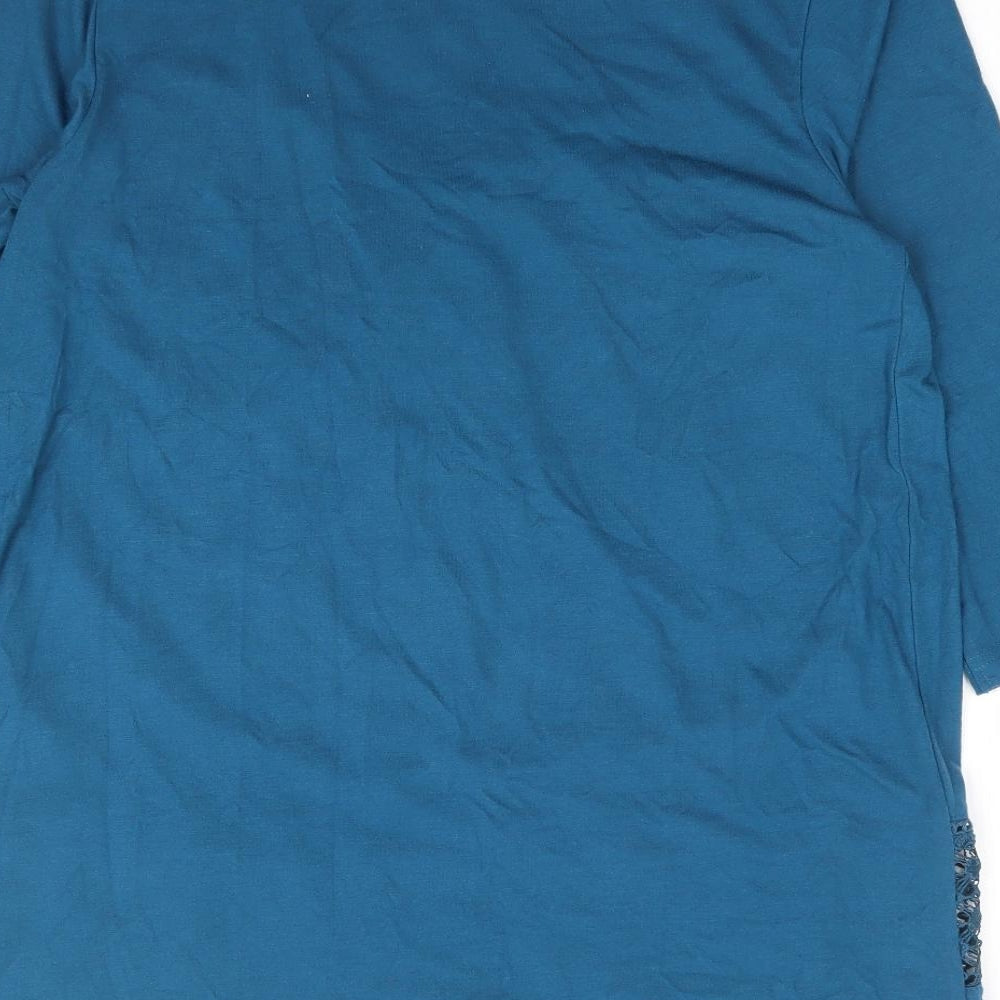 George Womens Blue Polyester Tunic T-Shirt Size 12 Round Neck