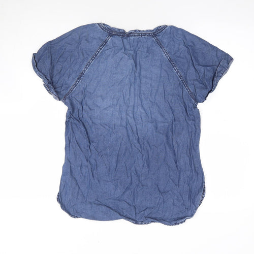 FOREVER 21 Womens Blue Lyocell Jersey T-Shirt Size XS Round Neck