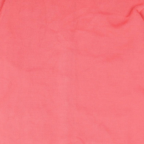 Florida Collection Womens Pink V-Neck Floral Acrylic Cardigan Jumper Size S