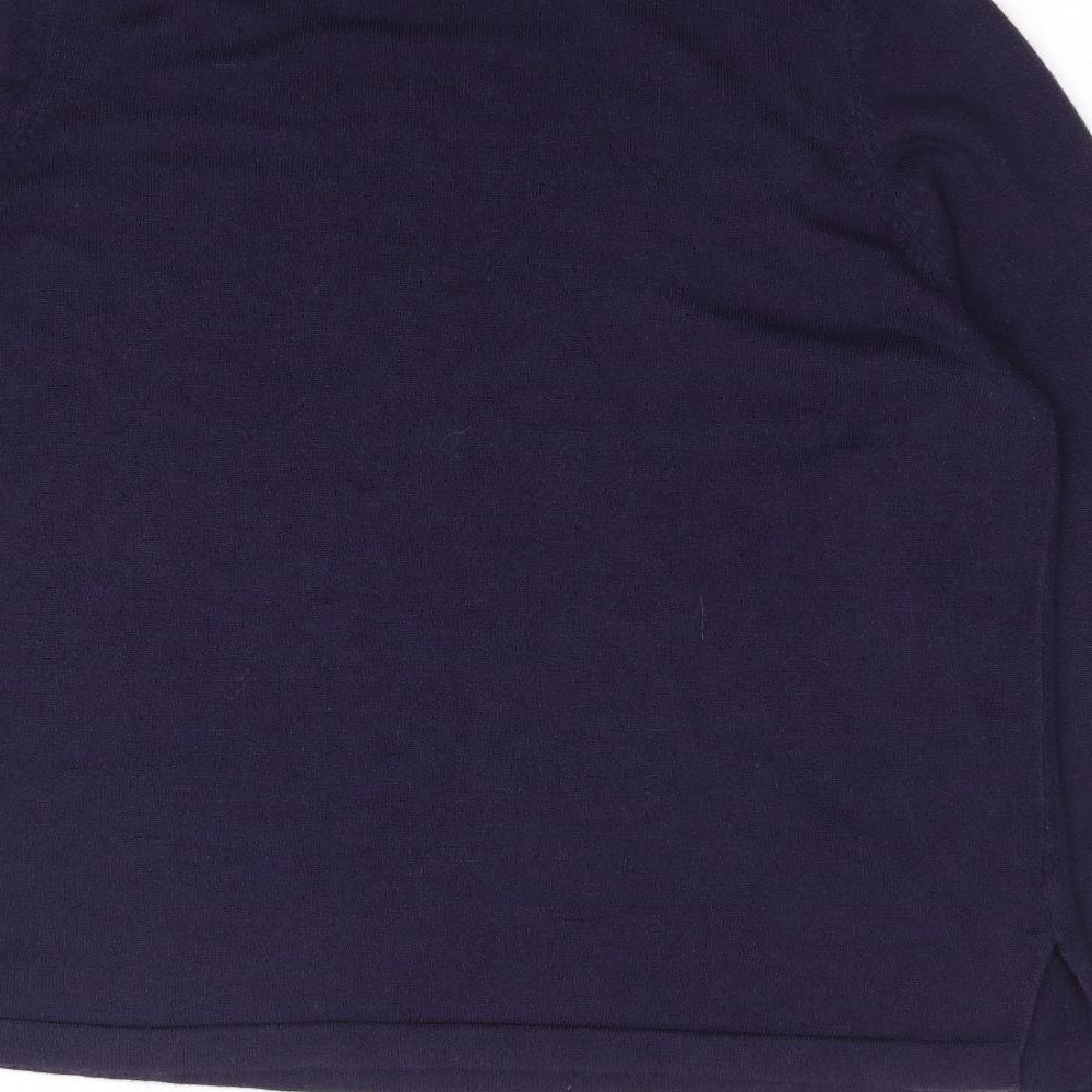 Marks an dSpencer Womens Blue Round Neck Acrylic Pullover Jumper Size 18