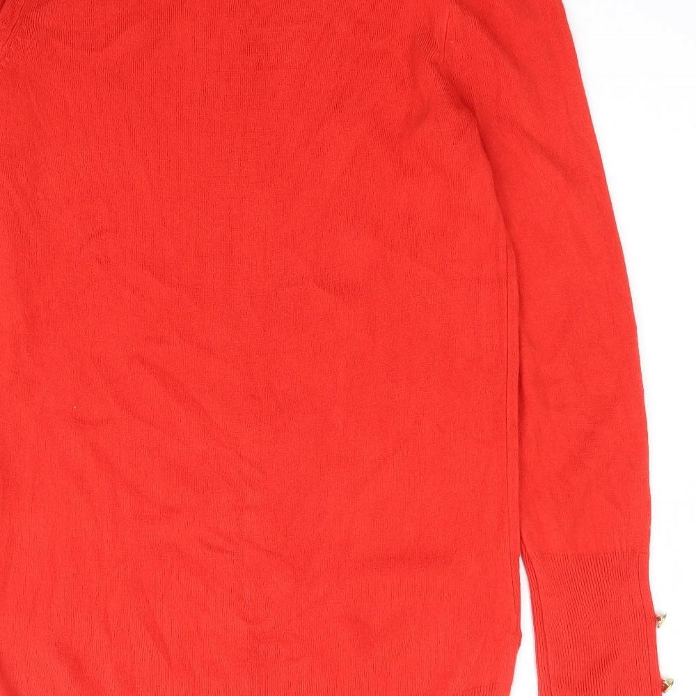 Primark Womens Red Round Neck Acrylic Pullover Jumper Size S