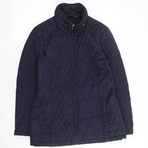 Bonmarché Womens Blue Rain Coat Coat Size 10 Zip