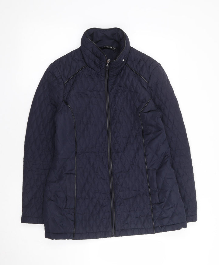 Bonmarché Womens Blue Rain Coat Coat Size 10 Zip