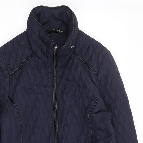 Bonmarché Womens Blue Rain Coat Coat Size 10 Zip