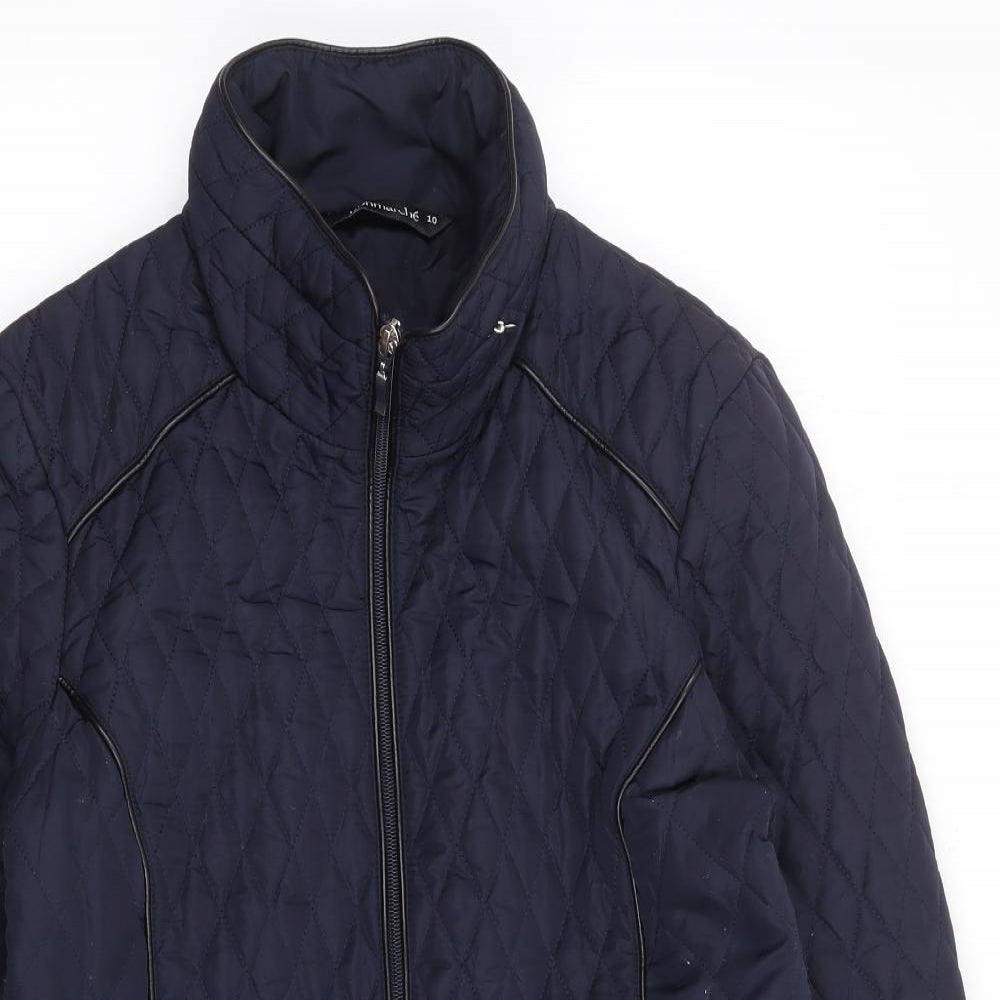 Bonmarché Womens Blue Rain Coat Coat Size 10 Zip