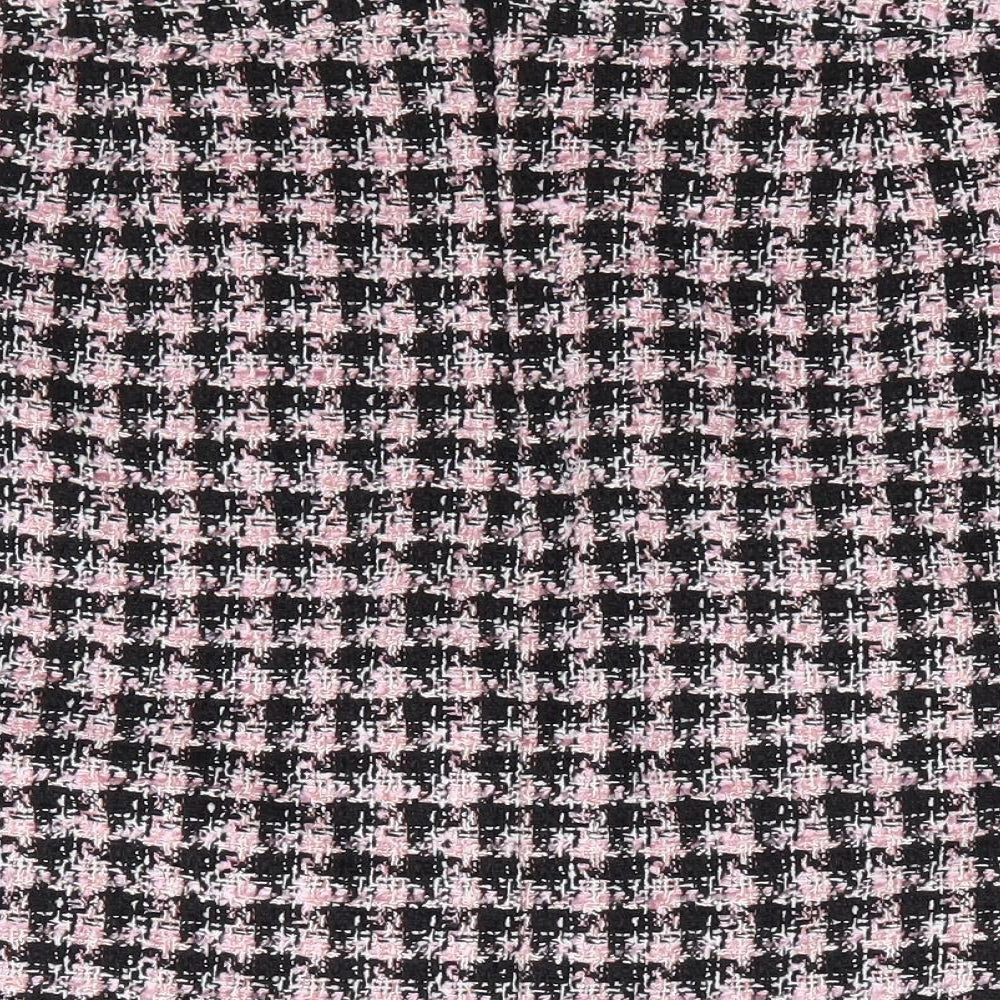 Primark Womens Pink Check Polyester Mini Skirt Size 16 Zip