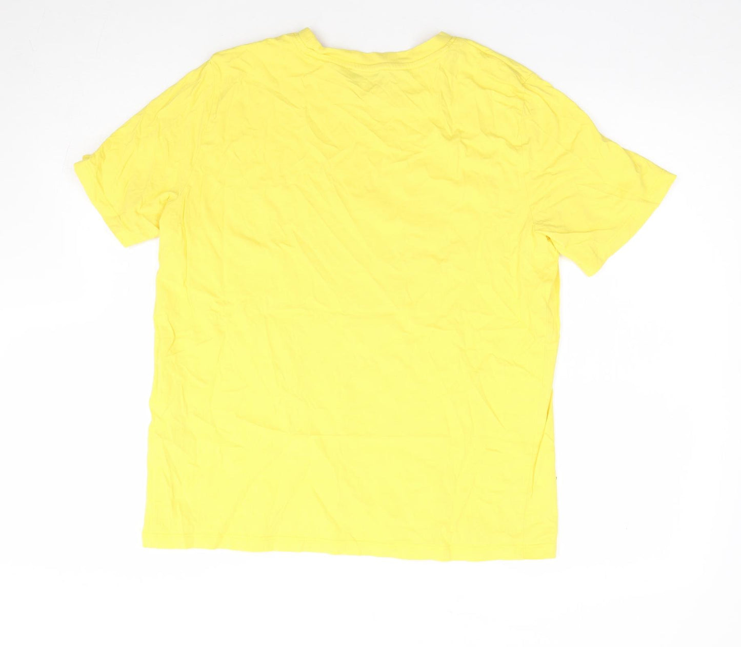 Pieces Womens Yellow 100% Cotton Basic T-Shirt Size L Crew Neck
