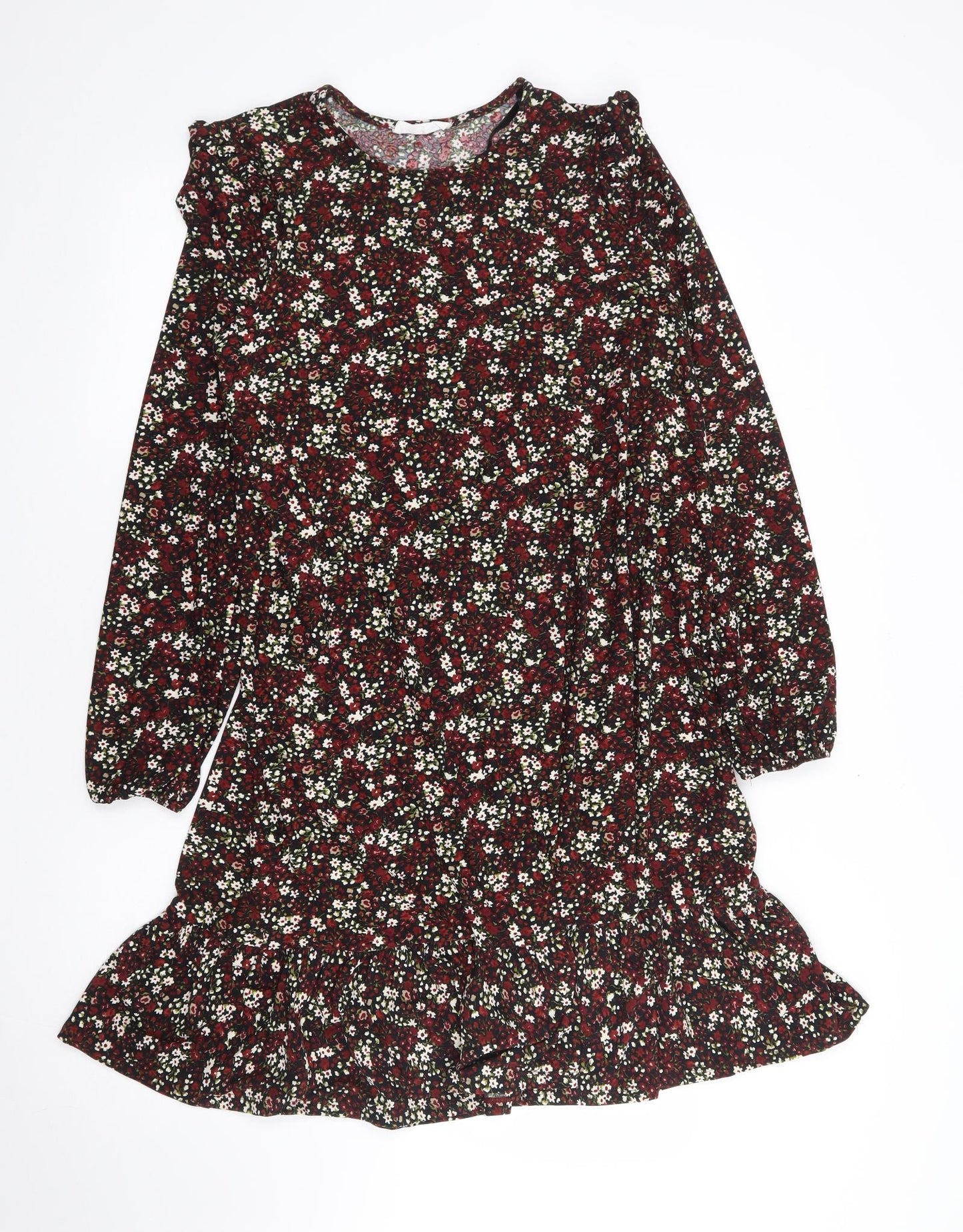 Primark Womens Multicoloured Floral Polyester Fit & Flare Size 14 Round Neck Pullover