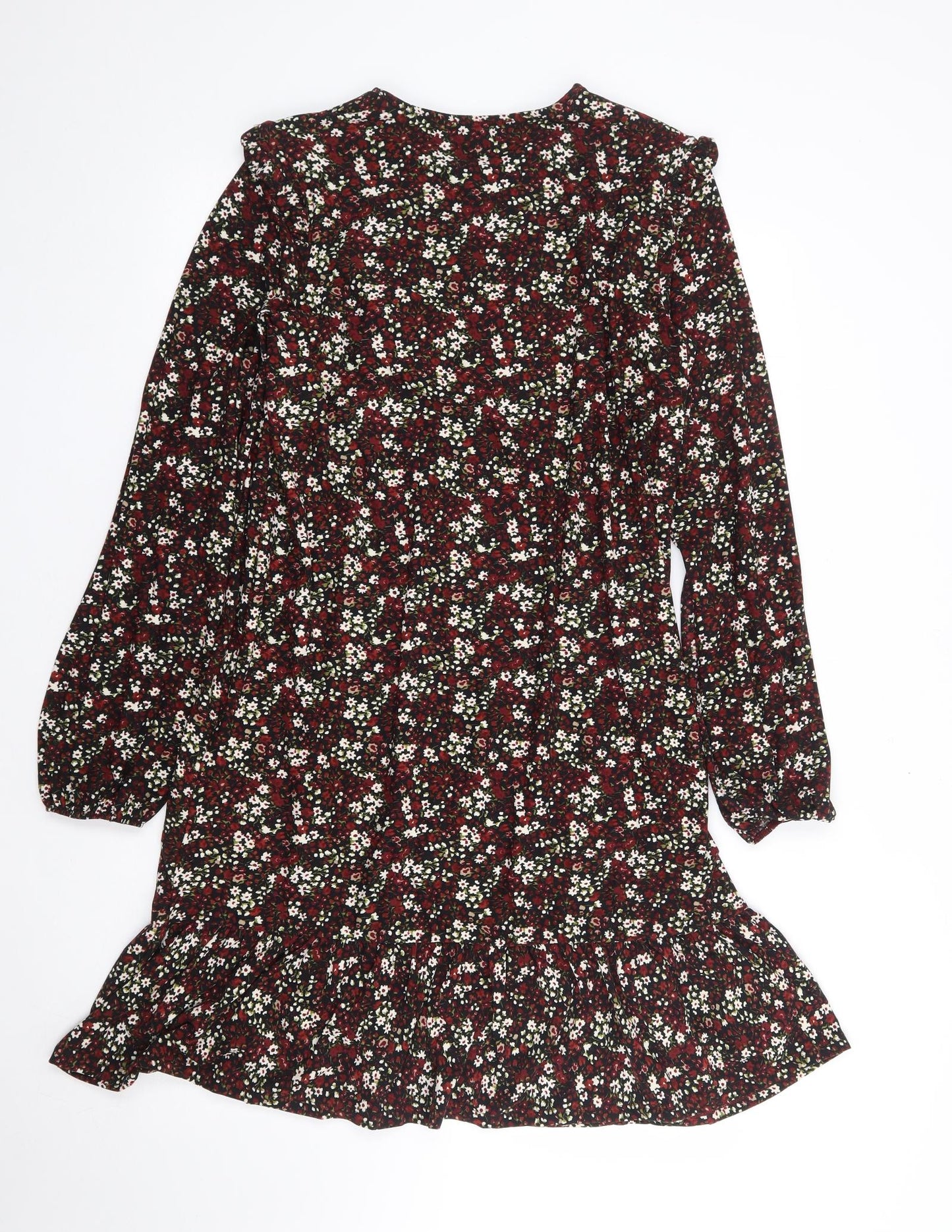 Primark Womens Multicoloured Floral Polyester Fit & Flare Size 14 Round Neck Pullover