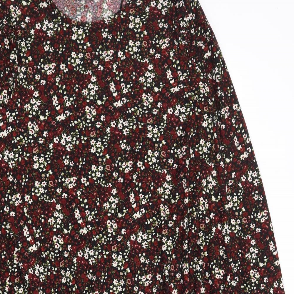 Primark Womens Multicoloured Floral Polyester Fit & Flare Size 14 Round Neck Pullover