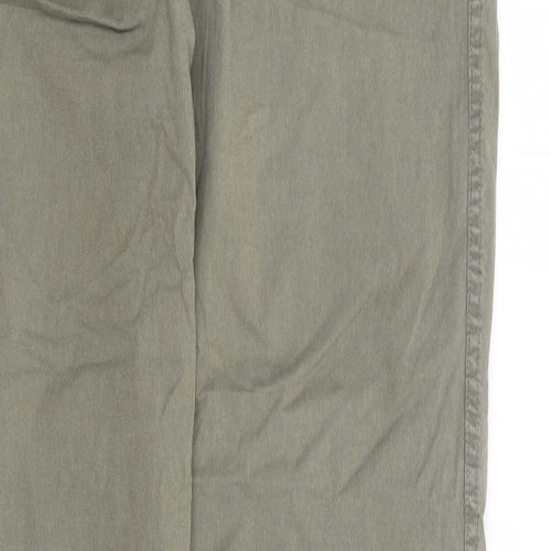 Wrangler Mens Green Cotton Chino Trousers Size 32 L32 in Regular Zip
