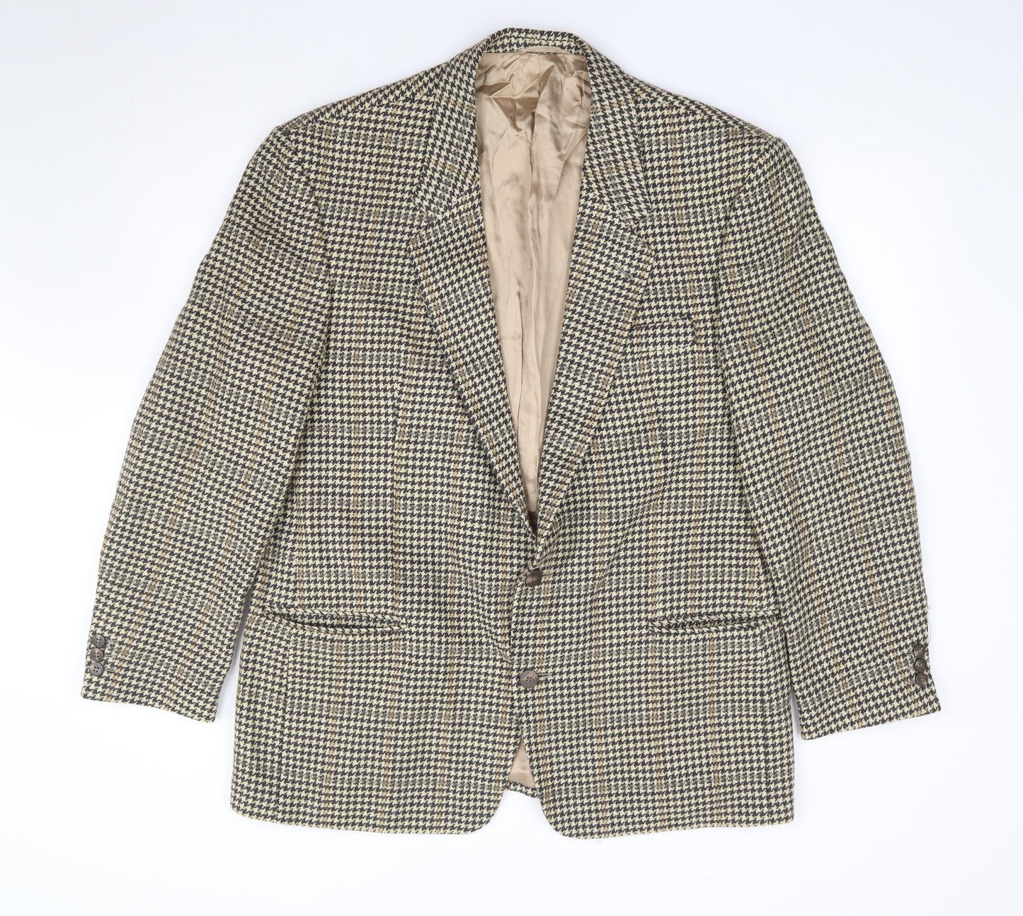 Preworn Mens Brown Herringbone Wool Jacket Suit Jacket Size 42