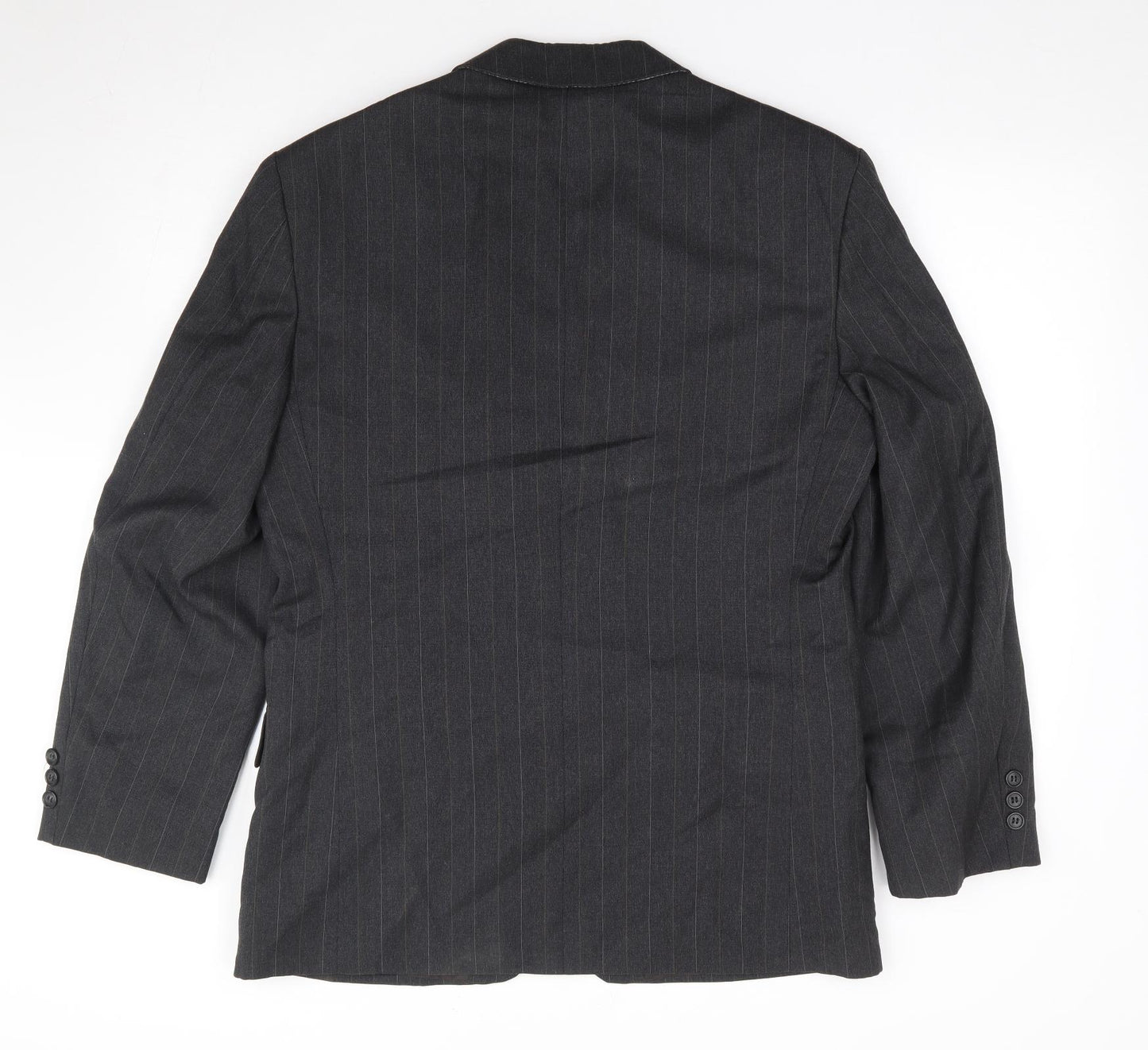 Rudnick Mens Grey Striped Polyester Jacket Suit Jacket Size 38