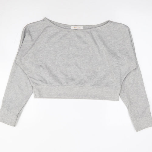 Femme Luxe Womens Grey Polyester Pullover Sweatshirt Size M Pullover