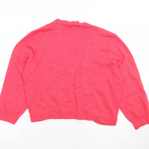 Paramour Womens Pink V-Neck Viscose Shrug Jumper Size XL