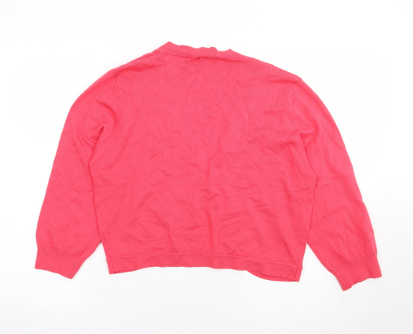 Paramour Womens Pink V-Neck Viscose Shrug Jumper Size XL