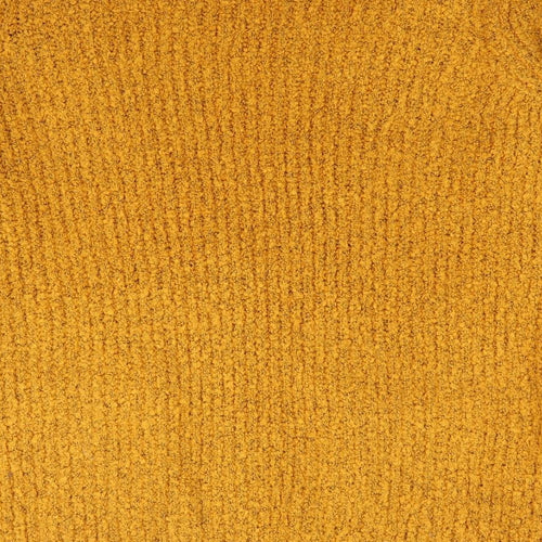 Papaya Womens Yellow V-Neck Acrylic Full Zip Jumper Size L
