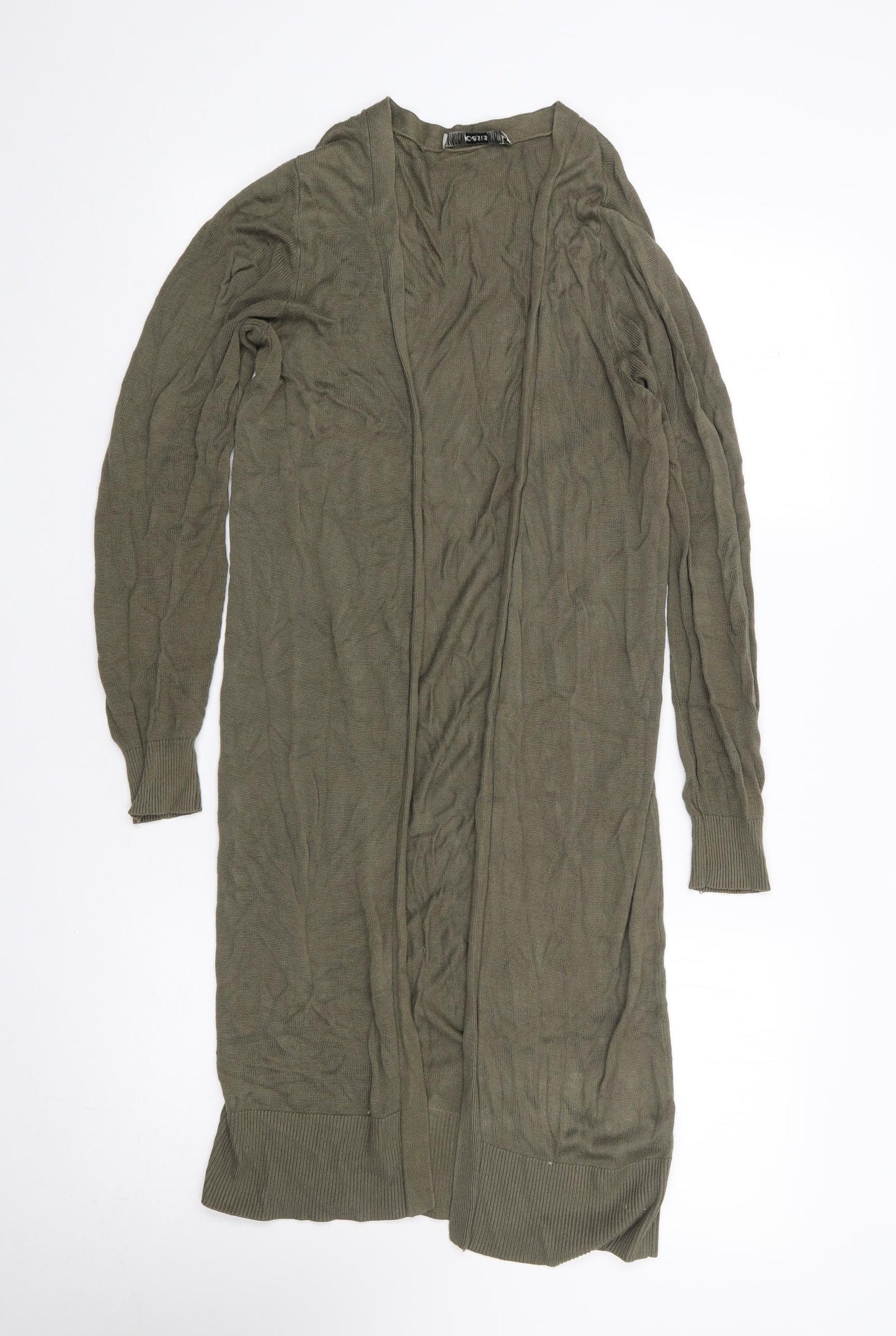 Oasis Womens Green V-Neck Viscose Cardigan Jumper Size S