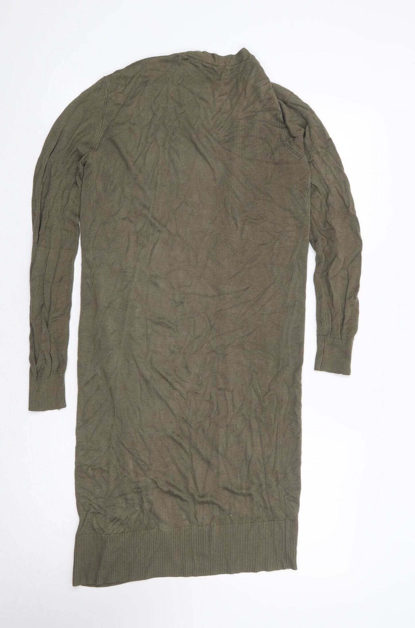 Oasis Womens Green V-Neck Viscose Cardigan Jumper Size S