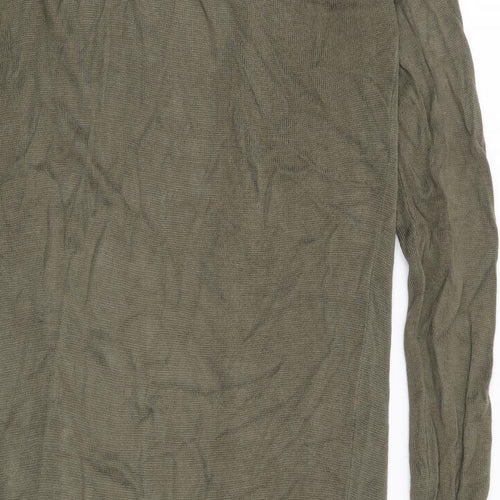 Oasis Womens Green V-Neck Viscose Cardigan Jumper Size S