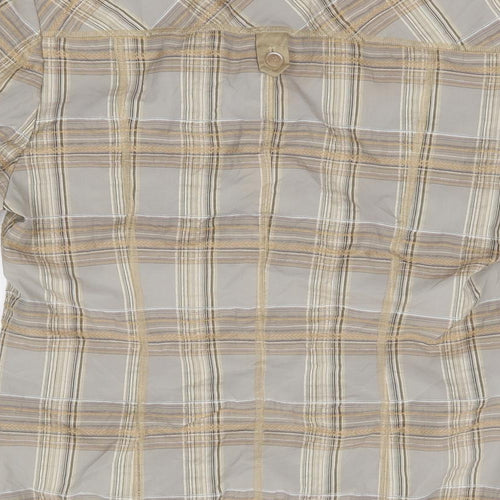LUCIA Womens Beige Plaid Jacket Size S Button