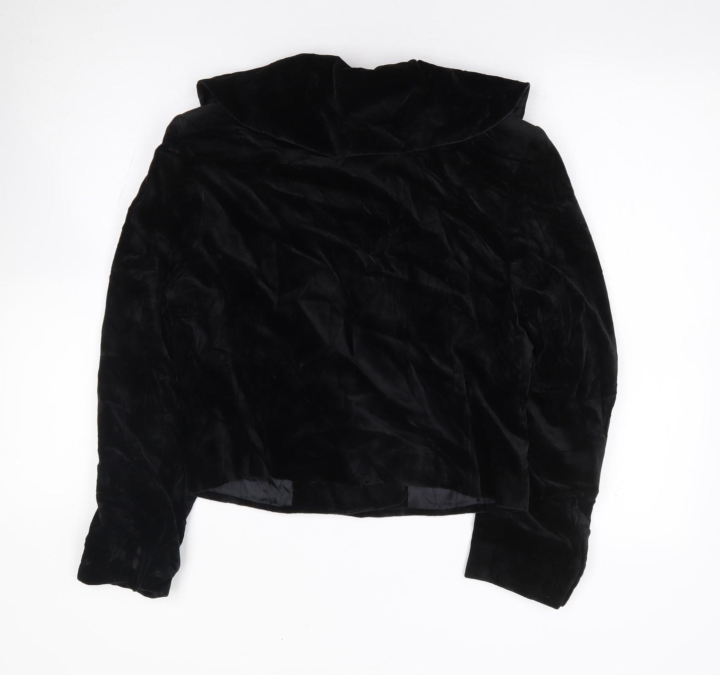 St Micheal Womens Black Cotton Jacket Suit Jacket Size 12