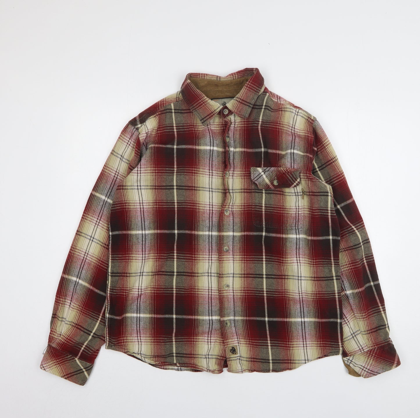 Legendary Whitetails Mens Red Plaid Cotton Button-Up Size L Collared