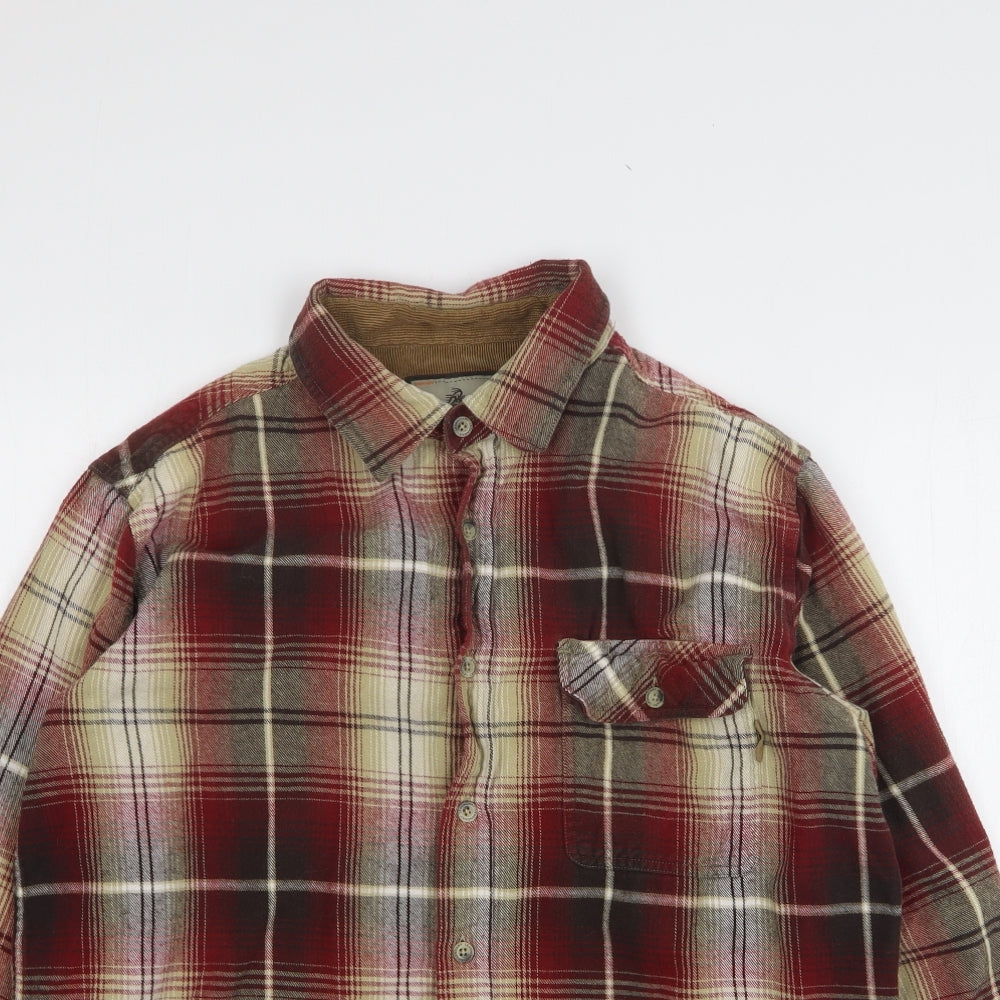 Legendary Whitetails Mens Red Plaid Cotton Button-Up Size L Collared