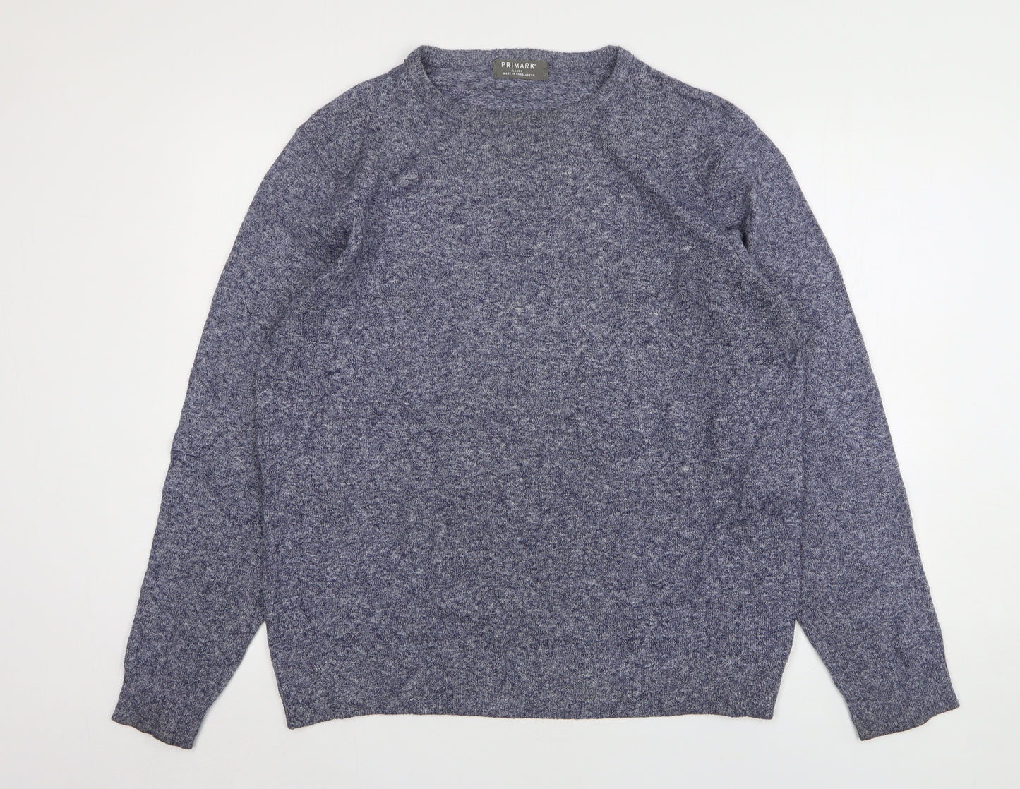Primark Mens Blue Round Neck Polyester Pullover Jumper Size L