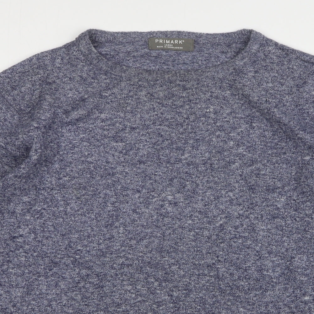 Primark Mens Blue Round Neck Polyester Pullover Jumper Size L