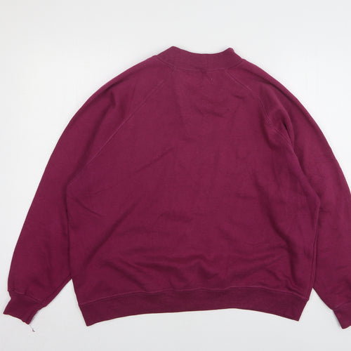 Compliments Womens Purple Polyester Pullover Sweatshirt Size L