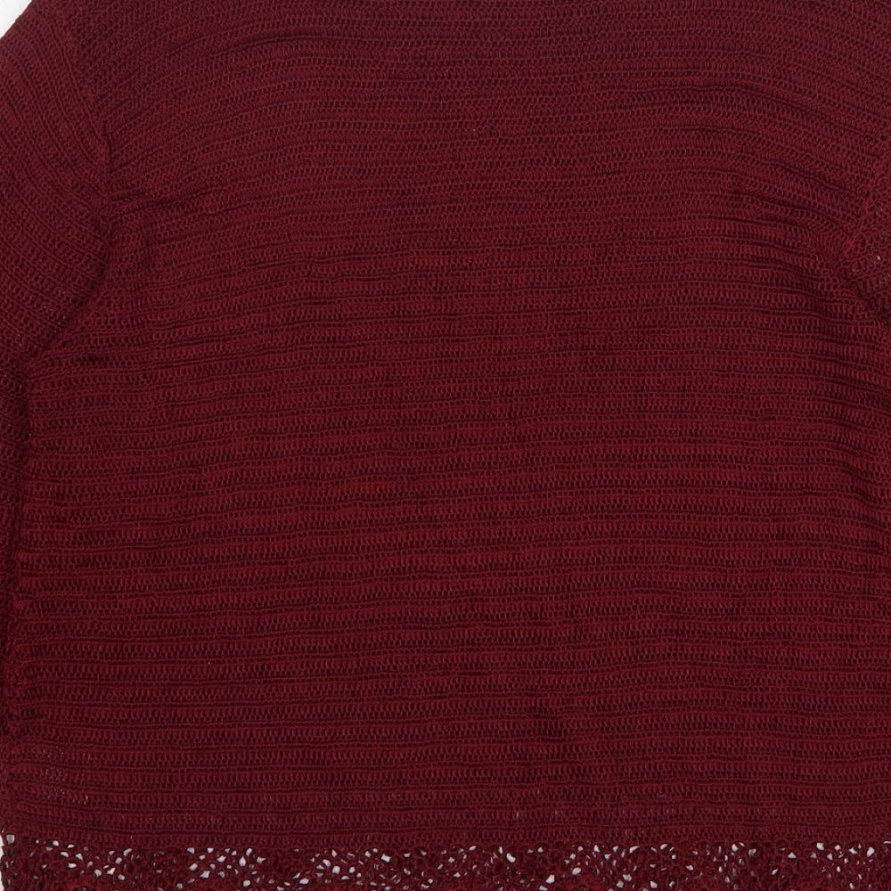 Bellino Womens Purple Round Neck Viscose Pullover Jumper Size 12