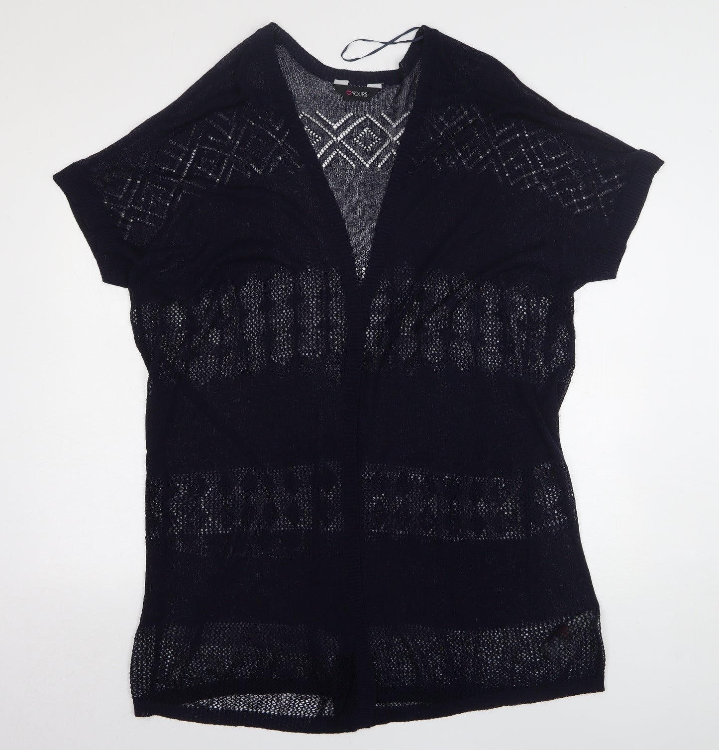 Yours Womens Blue V-Neck Acrylic Cardigan Jumper Size 18