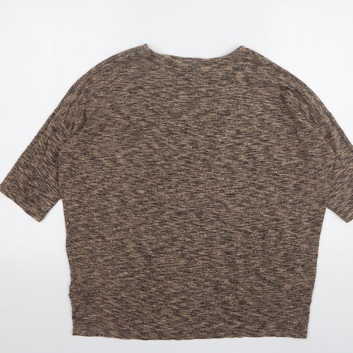 New Look Womens Brown V-Neck Viscose Pullover Jumper Size M
