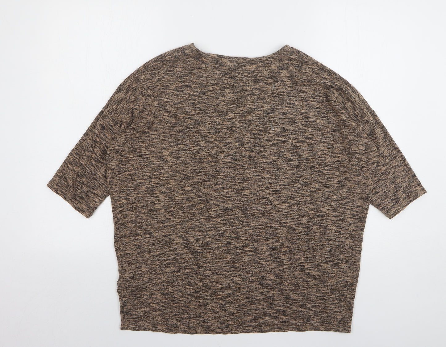 New Look Womens Brown V-Neck Viscose Pullover Jumper Size M