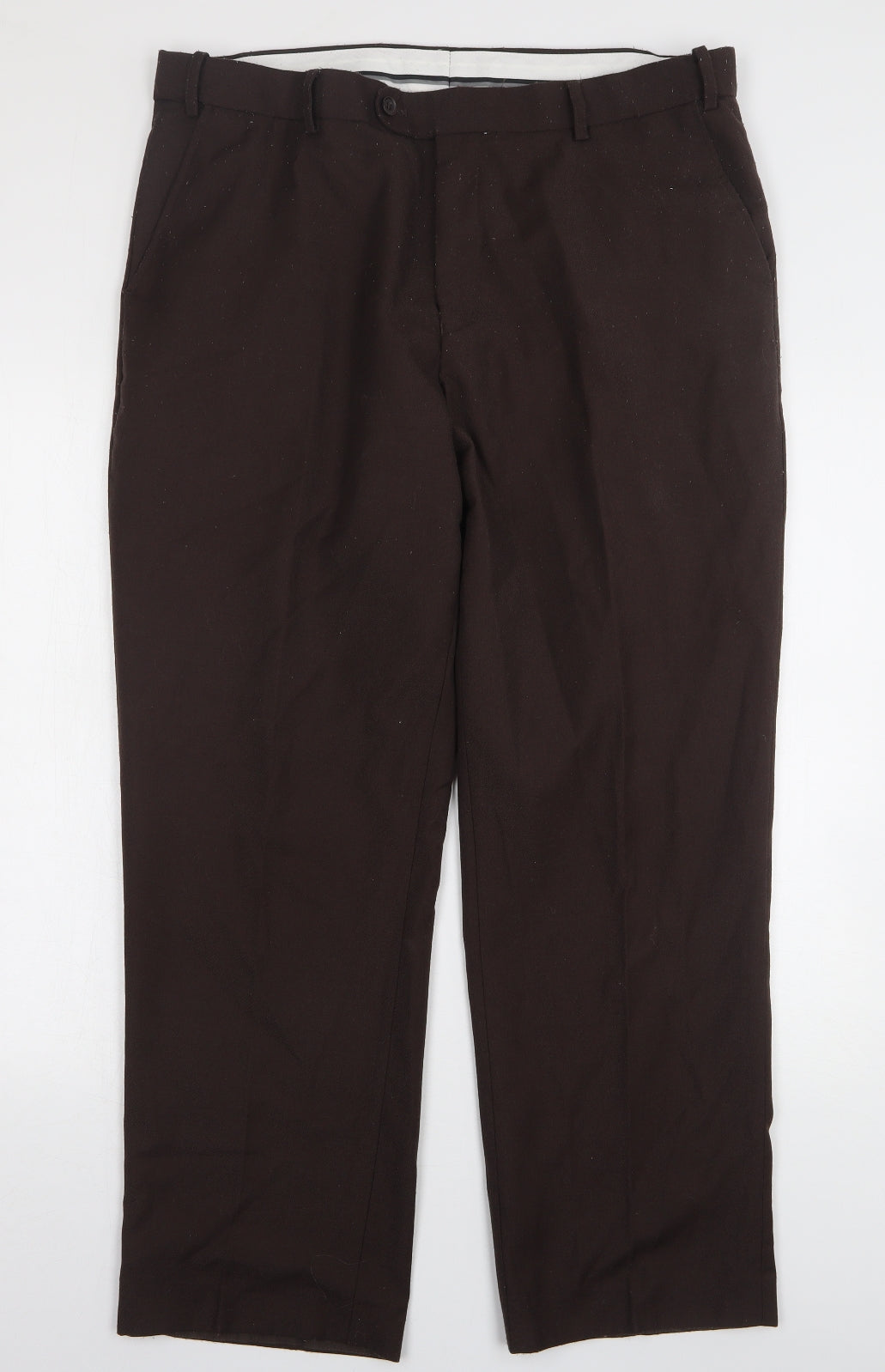 Skopes Mens Brown Wool Trousers Size 38 L29 in Regular