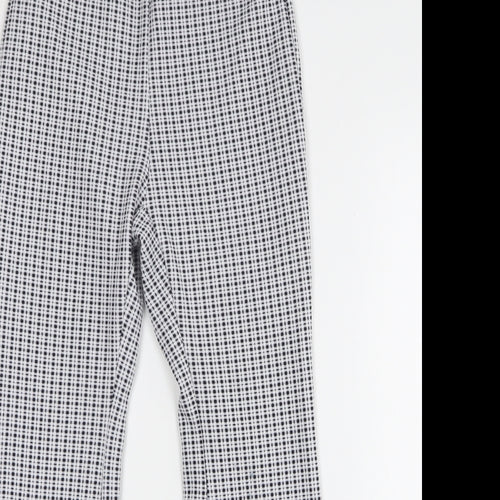 Shein Womens Multicoloured Check Polyester Capri Leggings Size S L27 in - Flared