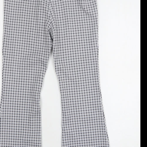 Shein Womens Multicoloured Check Polyester Capri Leggings Size S L27 in - Flared