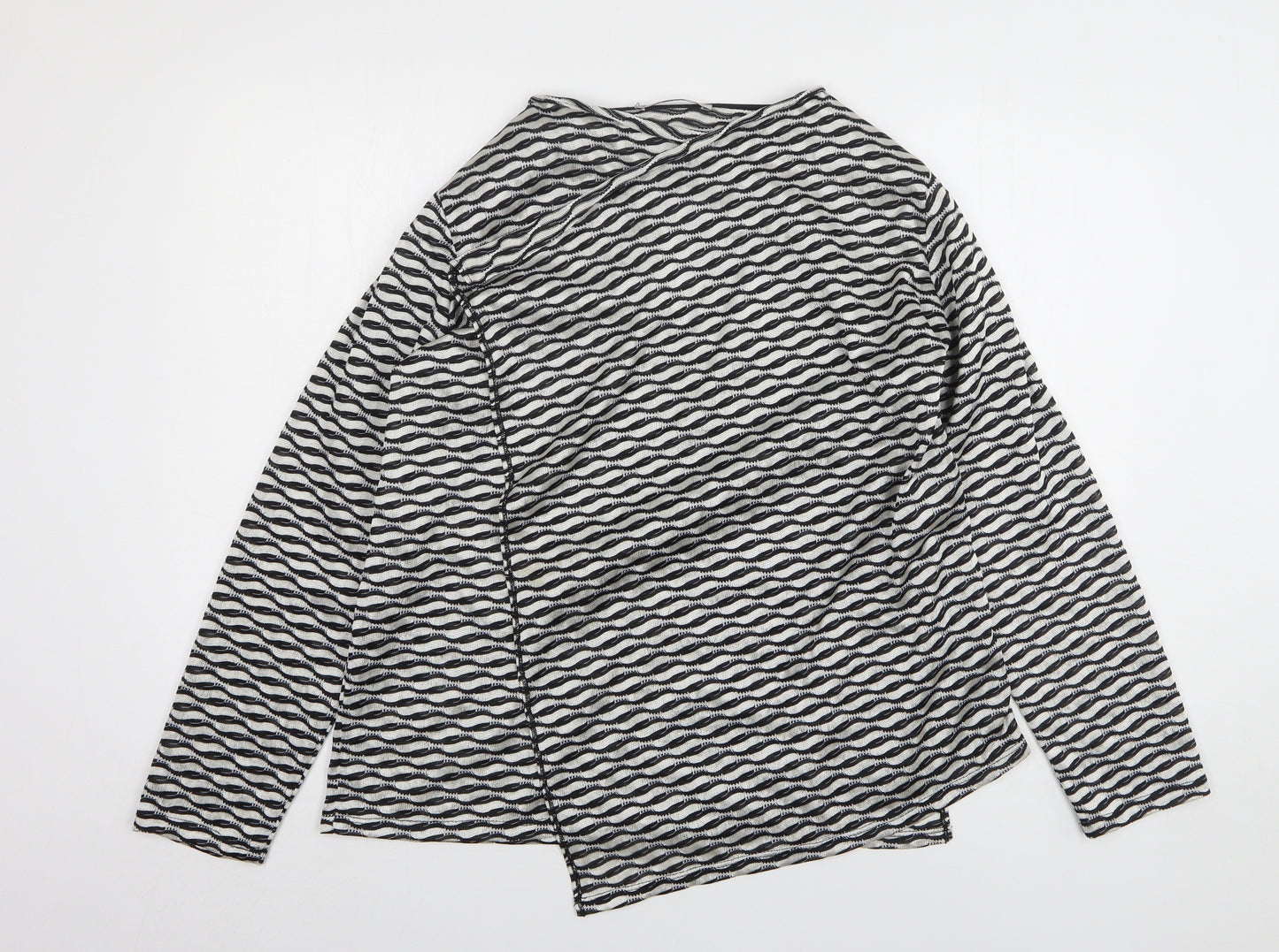 George Womens Multicoloured V-Neck Geometric Polyester Cardigan Jumper Size 18