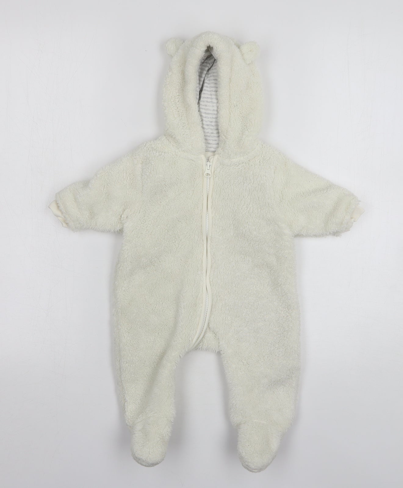 NEXT Girls White Solid Cotton Kimono One Piece Size 0-3 Months