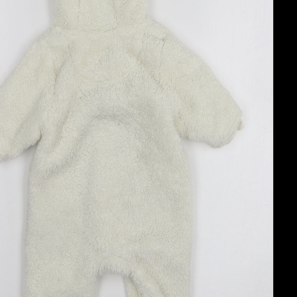 NEXT Girls White Solid Cotton Kimono One Piece Size 0-3 Months