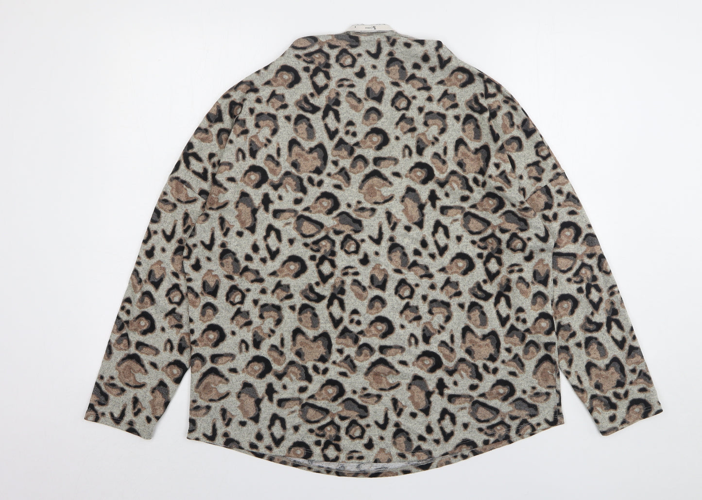 TU Womens Multicoloured High Neck Animal Print Polyester Pullover Jumper Size 16