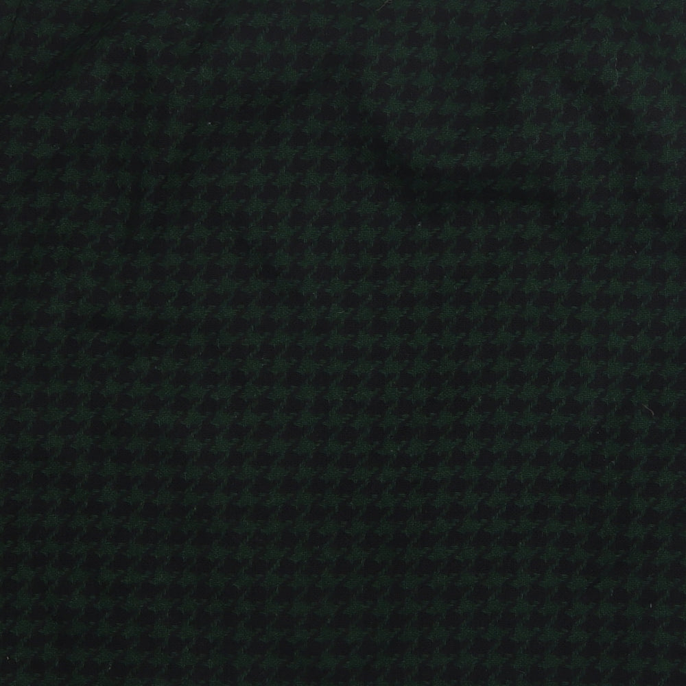 Laura Ashley Womens Green Houndstooth Wool Straight & Pencil Skirt Size 16