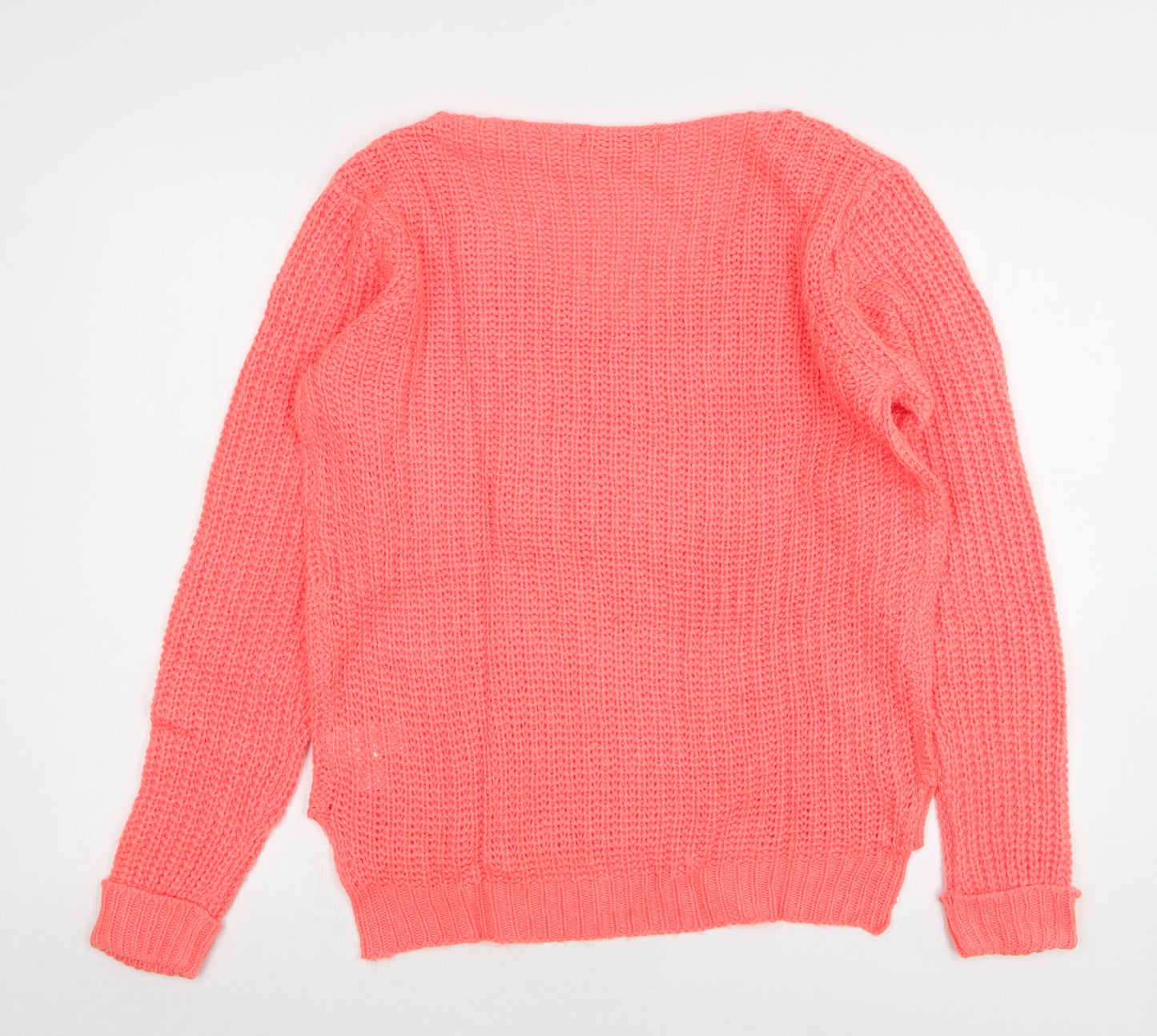 Atmosphere Womens Pink V-Neck Acrylic Pullover Jumper Size 18