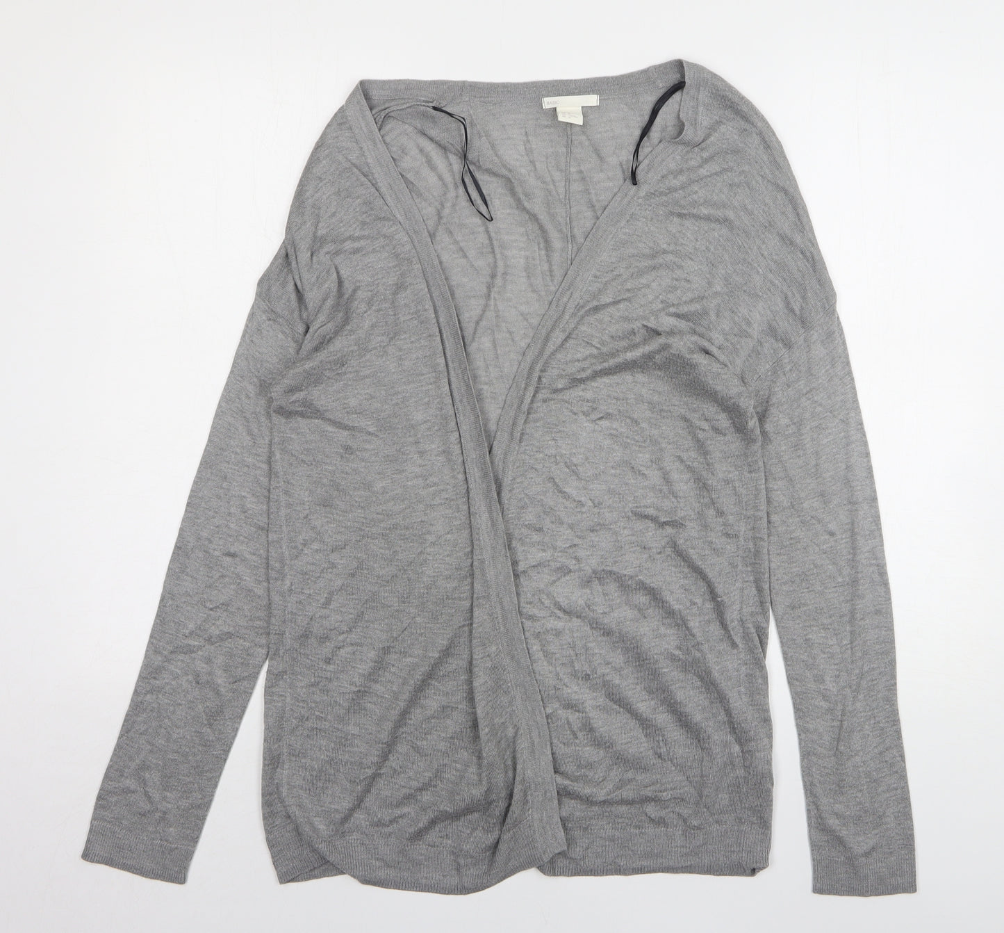 H&M Womens Grey V-Neck Acrylic Cardigan Jumper Size M